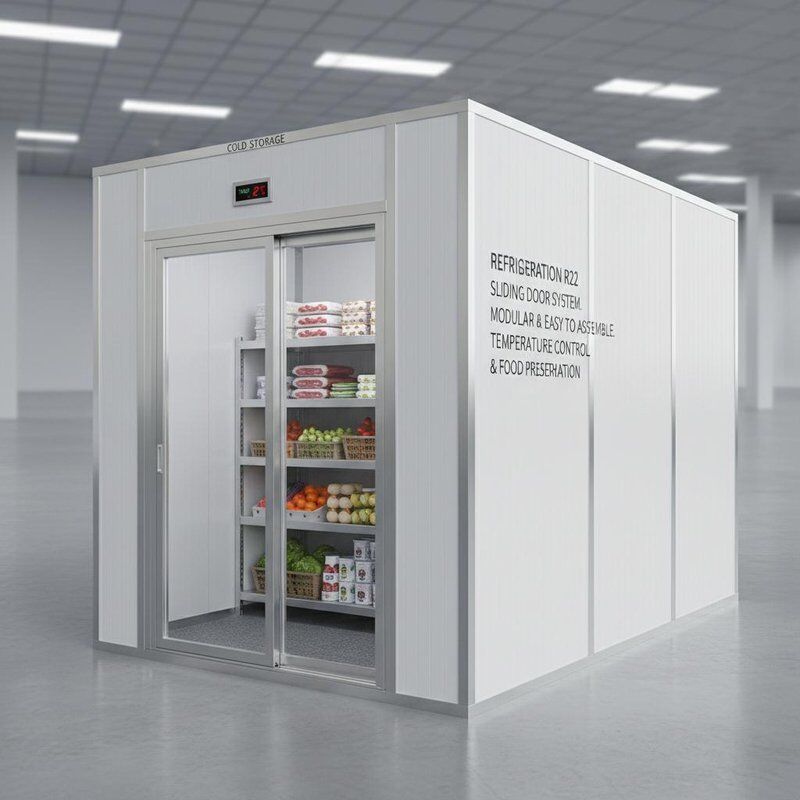 Refrigeration R22 Sliding Door Cold Room Modular And Easy To Assemble Designed For Temperature Control And Food Preservation